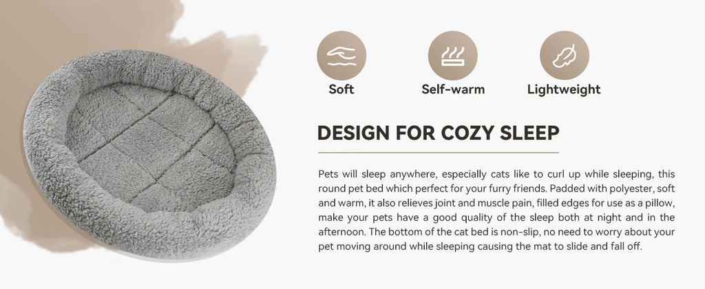 Premium Round Cat Bed for Indoor Cats