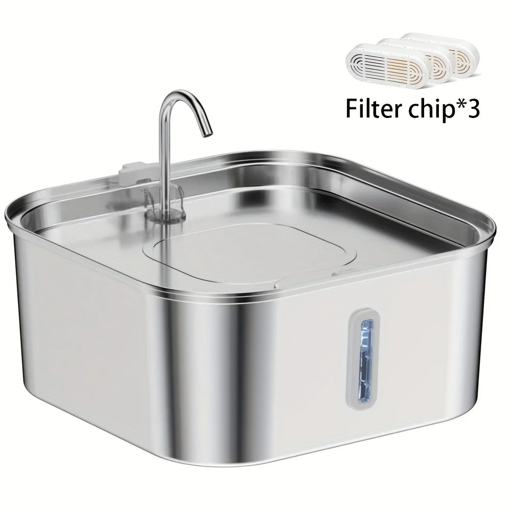 Large Stainless Steel Dog Water Fountain – 7L