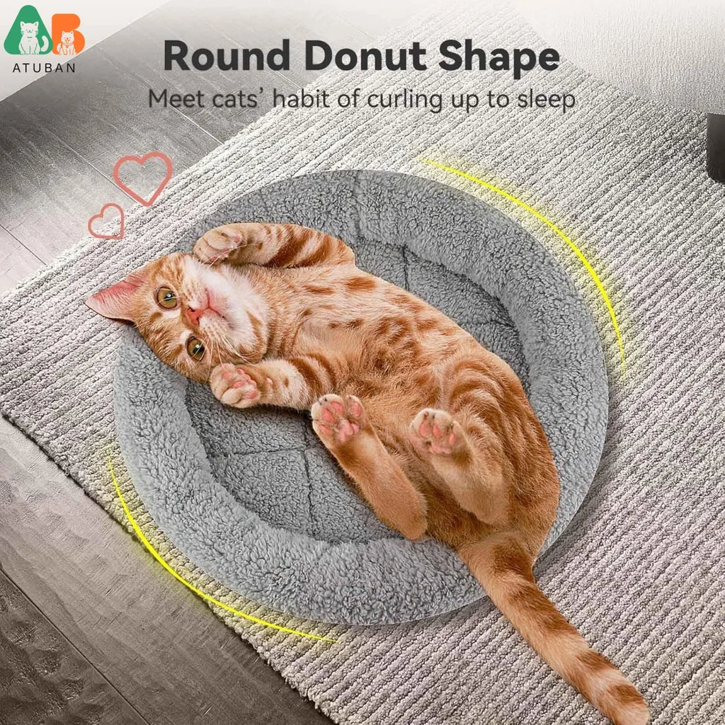 Premium Round Cat Bed for Indoor Cats