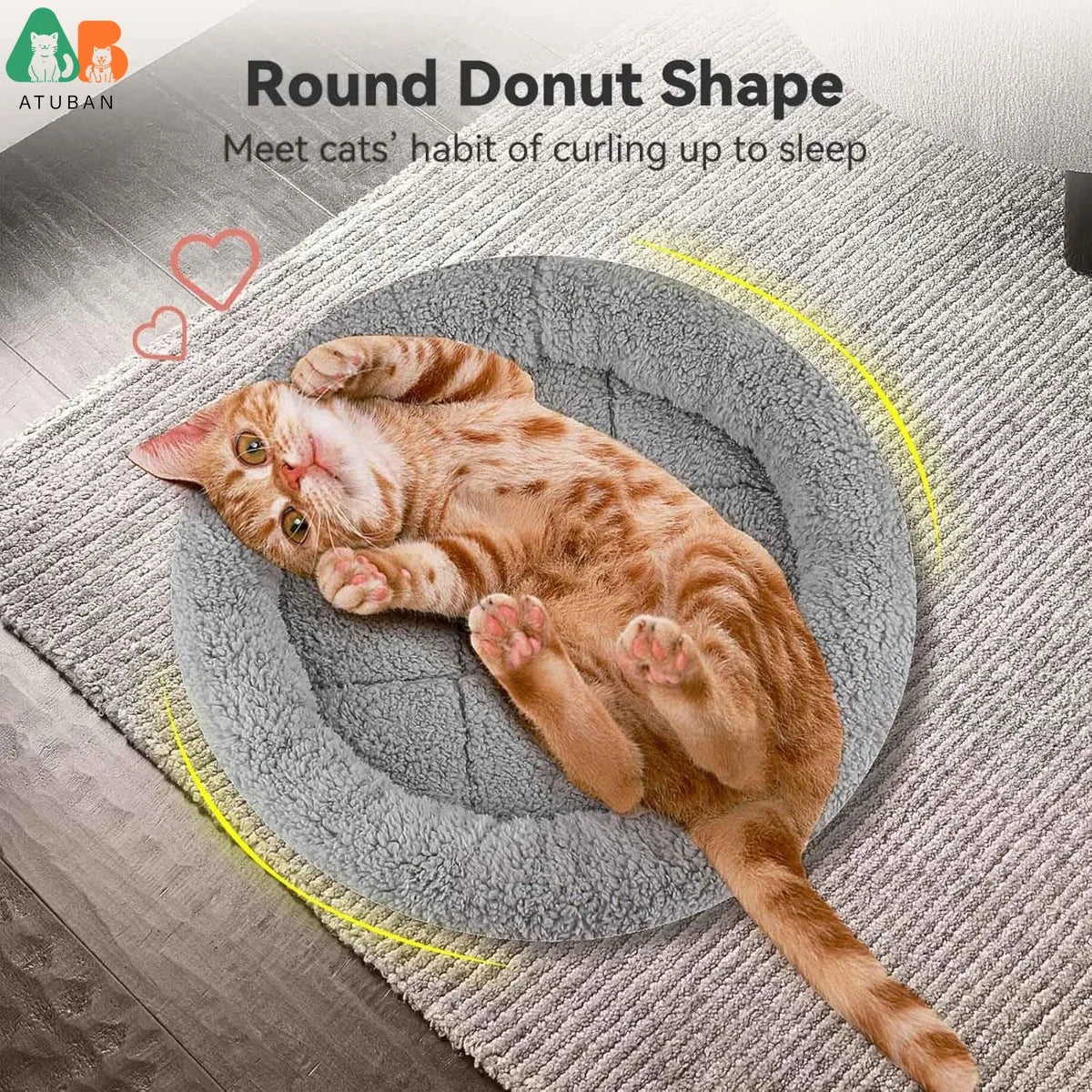 Premium Round Cat Bed for Indoor Cats