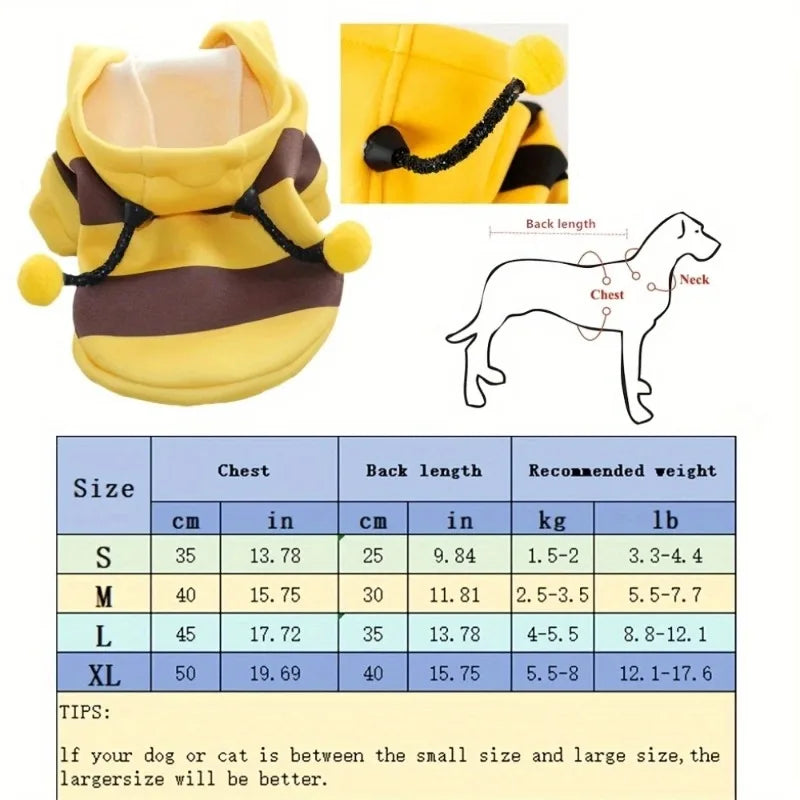 Cute Bee Costume for Dogs & Cat