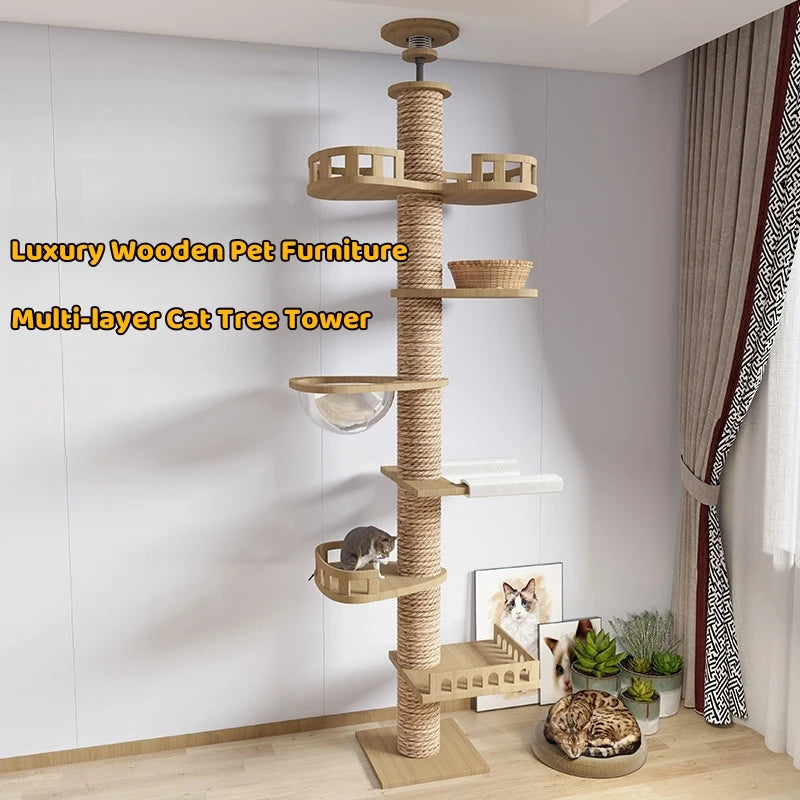 Floor-to-Ceiling Cat Tree Tower