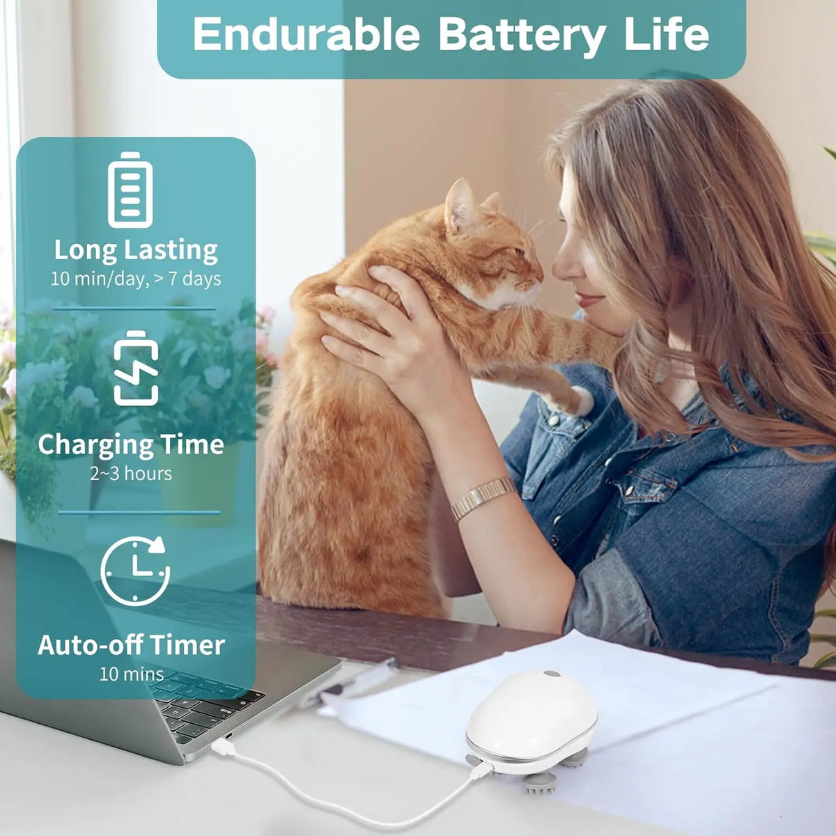 4-Head Electric Pet Massager – Cats & Dogs