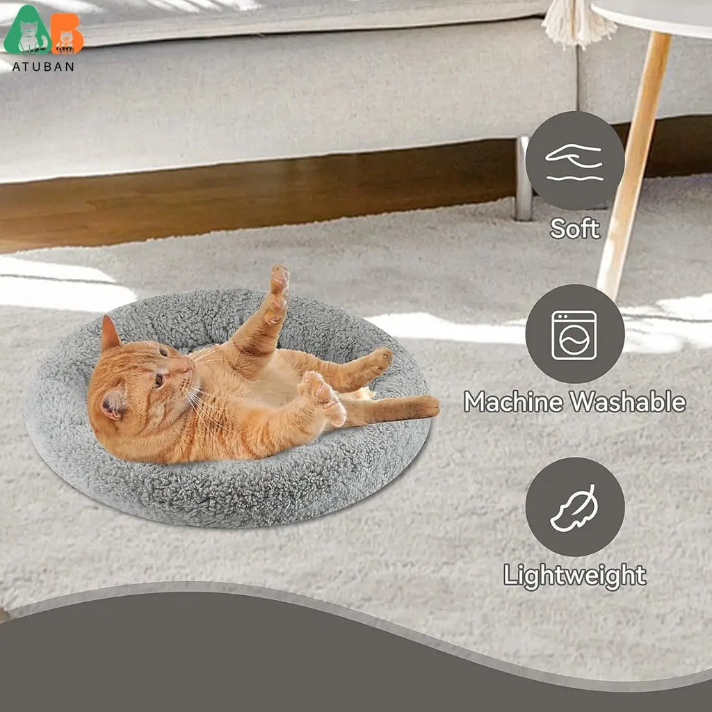 Premium Round Cat Bed for Indoor Cats