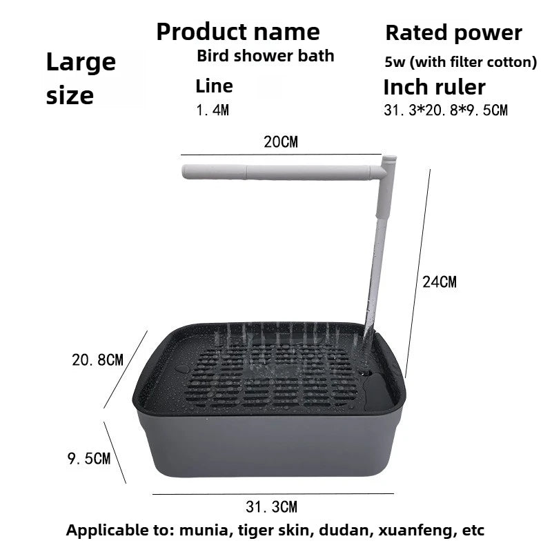 AquaWing™ Smart Parrot Bath