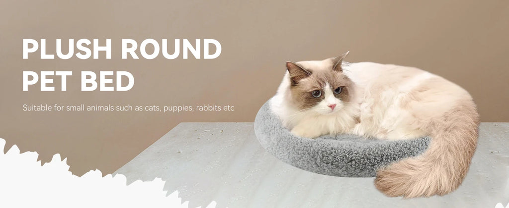 Premium Round Cat Bed for Indoor Cats
